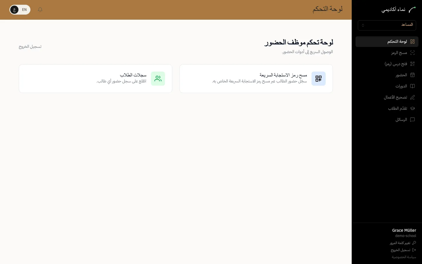 لوحة التحكم — الخطوة 1